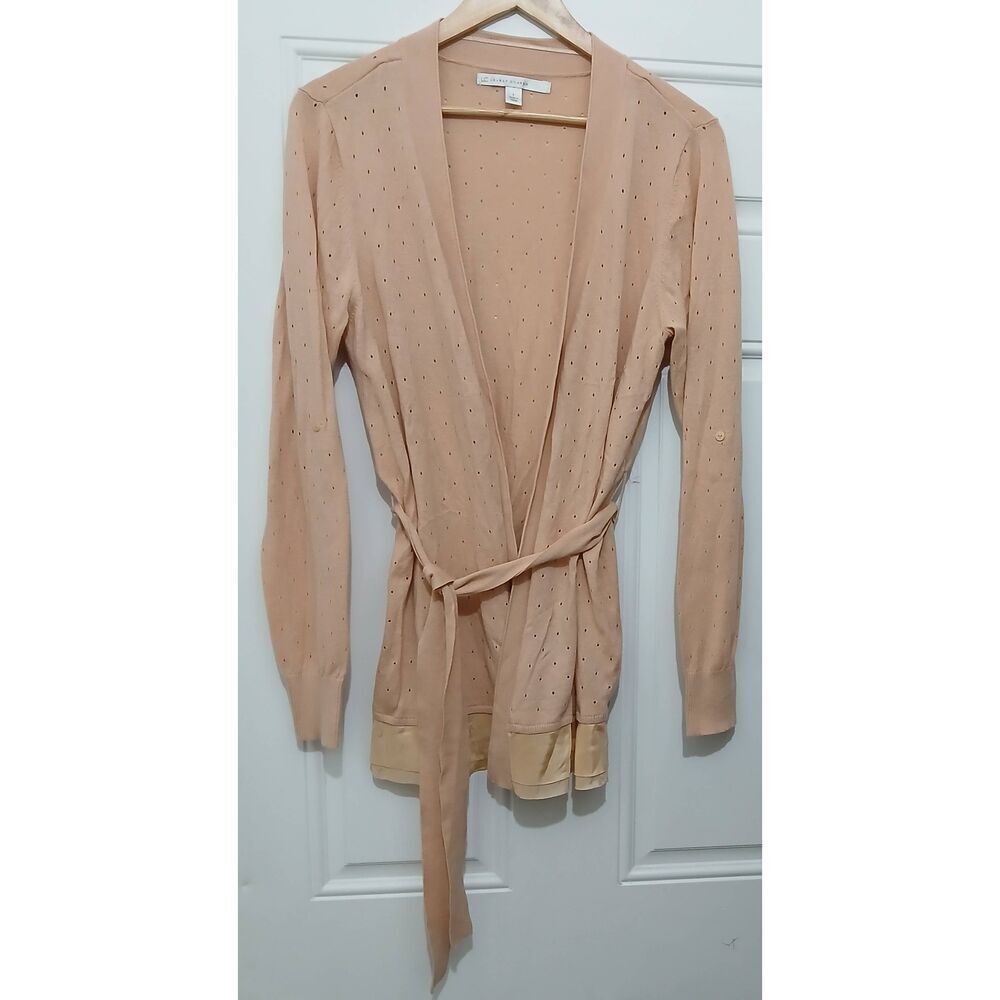 Womens large cardigan sweater peach lightweight Lauren Conrad Spring Summer